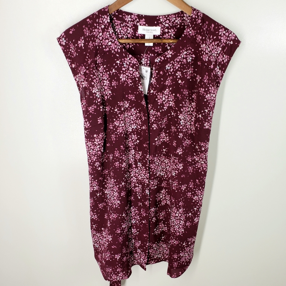 NWT Motherhood Maternity Belted Floral Blou
